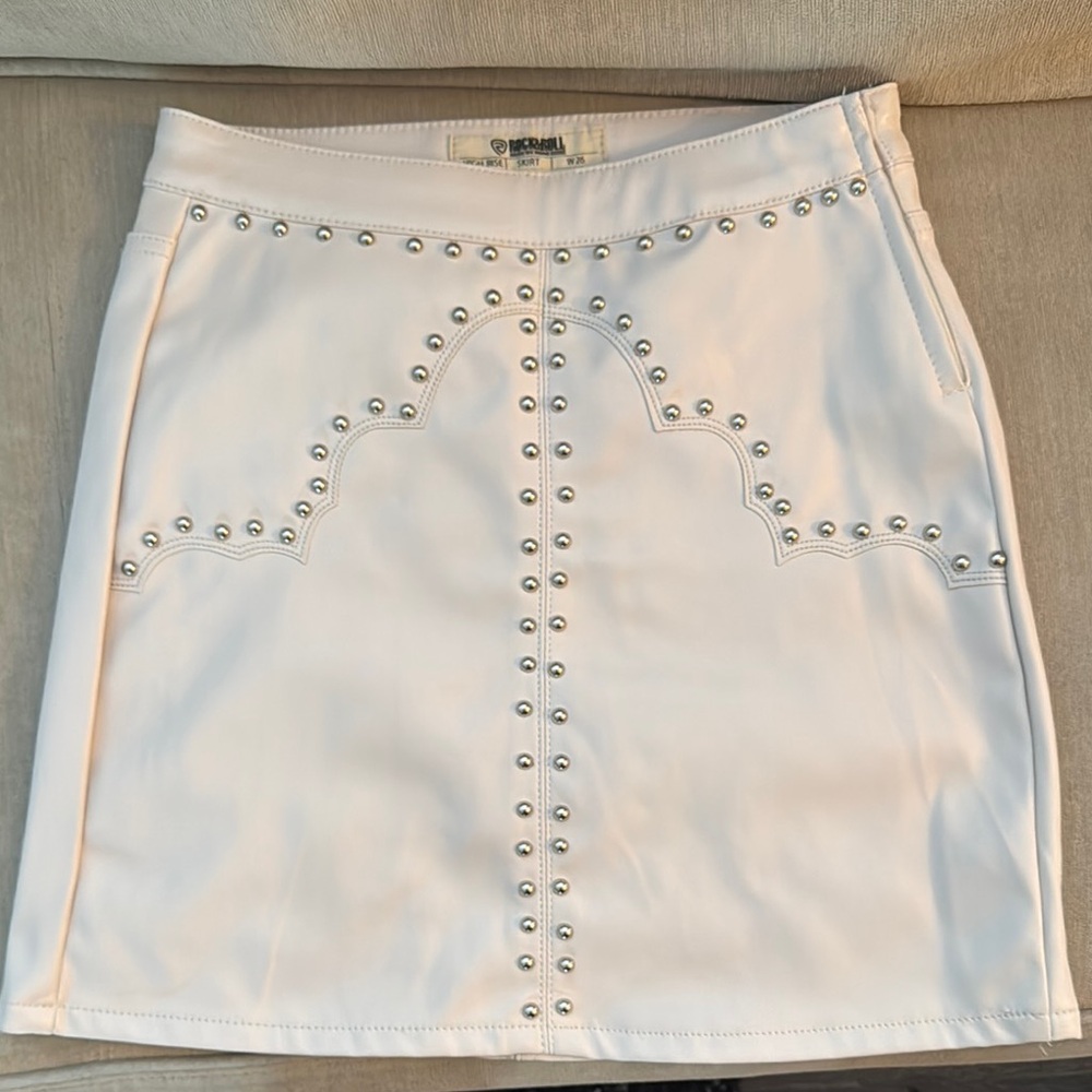 Women's Ribbed Cream Pencil Skirt